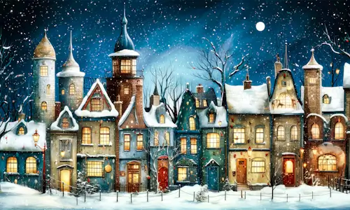Monday’s Daily Jigsaw Puzzle – Winter Houses