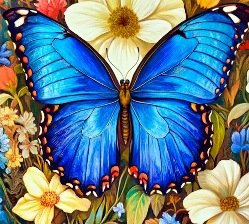 Butterfly and Flowers – Friday’s Daily Jigsaw Puzzle