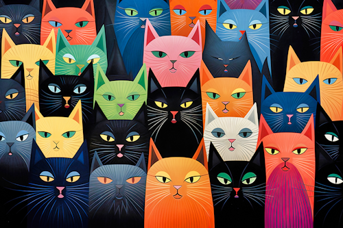 Thursday’s Jigsaw Puzzles – Colorful Crowd Of Cats